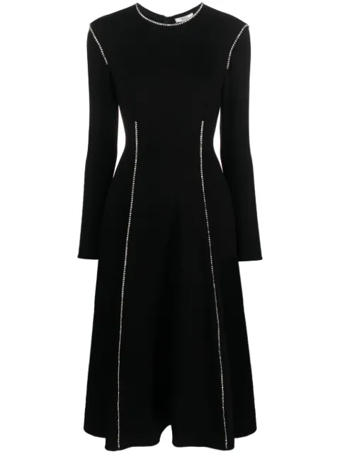 NISSA rhinestone embellished viscose dress Black RS14520