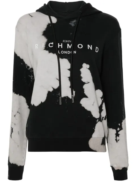 John Richmond logo-print cotton hoodie Grey RWP24178FE