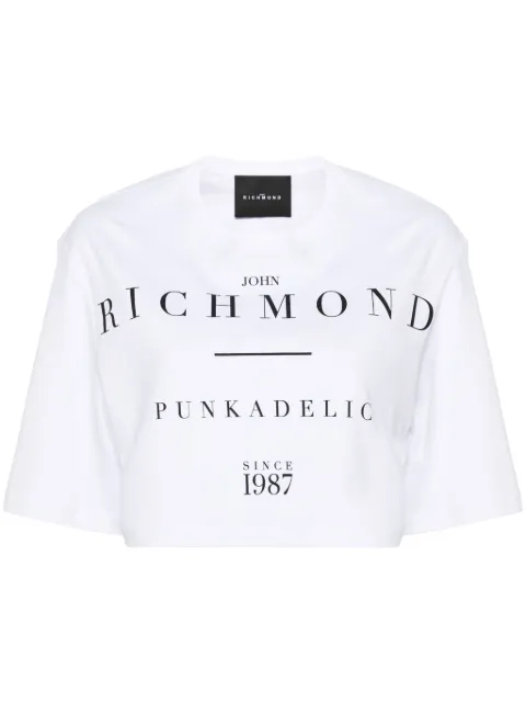 John Richmond logo-print cropped T-shirt White RWP24176TS