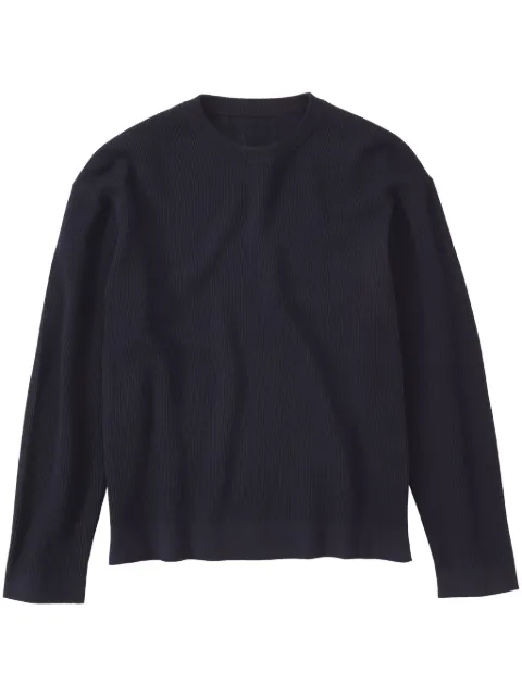 Closed crew-neck fine-knit jumper Blue C8684197P22