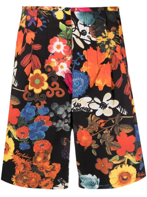 Moschino allover floral-print pleated shorts Black J03232054