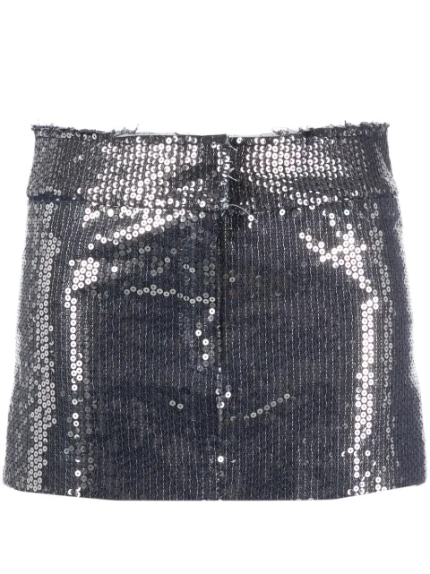 NISSA sequin-embellished miniskirt Silver F15108SILVER
