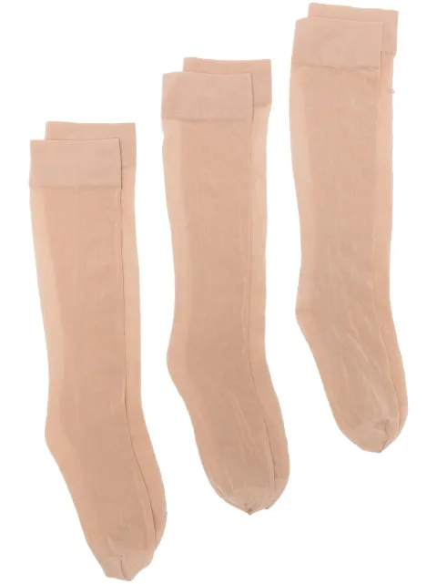 Wolford sheer knee-high socks (pack of three) Brown 31251