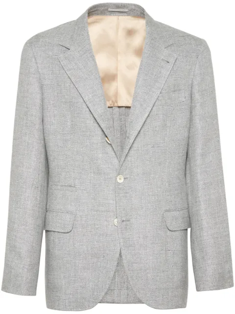 Brunello Cucinelli notched-lapels single-breasted blazer Grey MW4827BTDC1001
