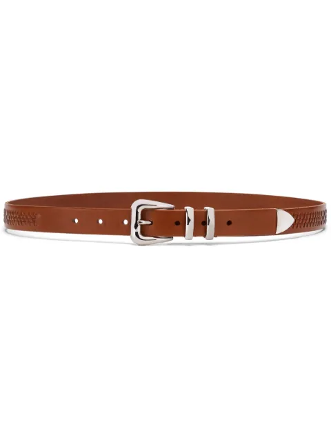 Brunello Cucinelli woven buckled leather belt Brown MAUOA253C6719