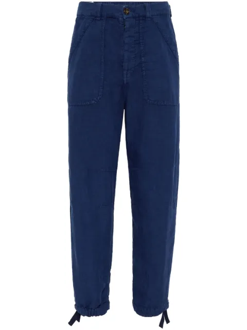 Brunello Cucinelli dyed linen straight-leg trousers Blue M243DS2470C6310