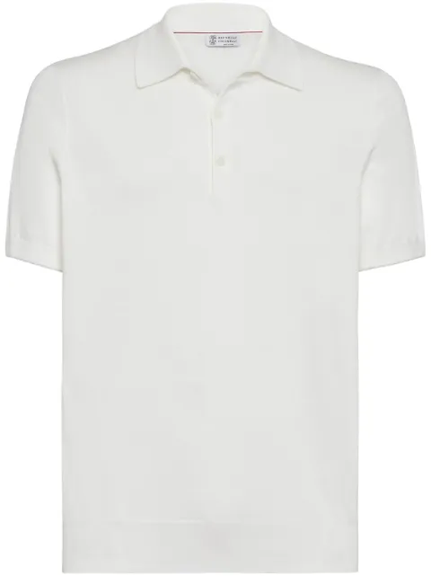 Brunello Cucinelli short-sleeve cotton polo shirt White M29800125CO312