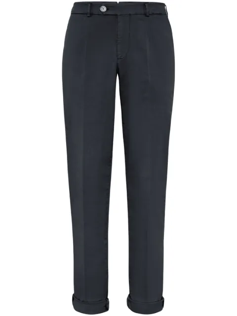 Brunello Cucinelli straight-leg cotton-blend trousers Blue M289LI1770C6313