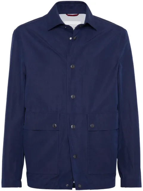 Brunello Cucinelli linen-silk shirt jacket Blue MB4086114CSH55