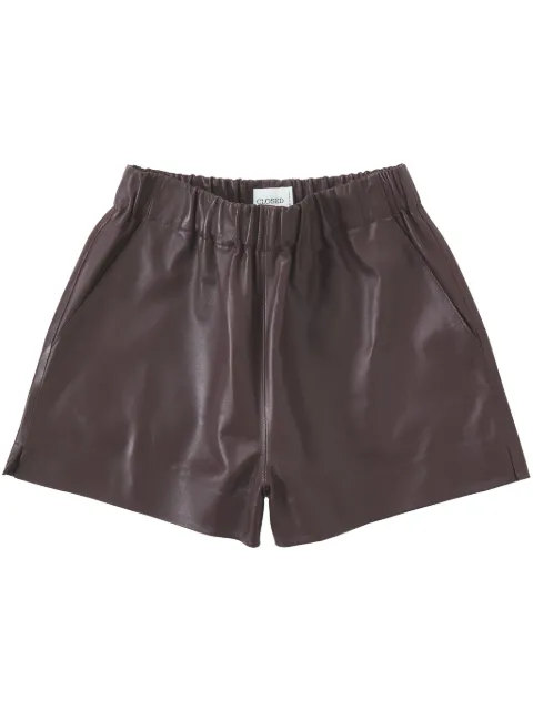 Closed elasticated-waist leather shorts Brown C9201982R22