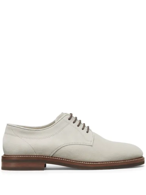 Brunello Cucinelli panelled suede derby shoes Neutrals MZUNICK771C8291