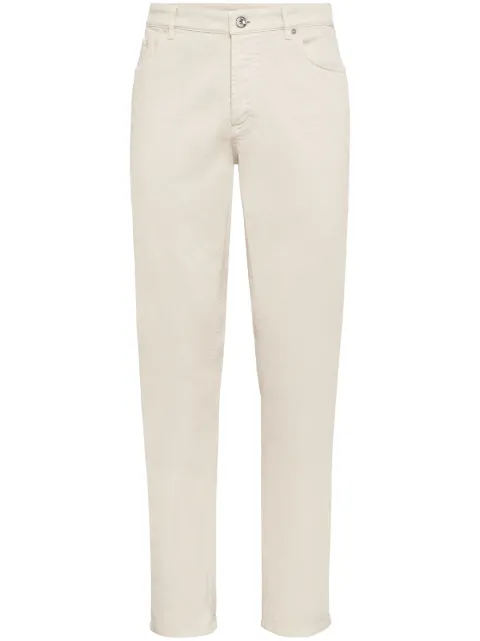 Brunello Cucinelli straight-leg stretch-cotton trousers Neutrals M277PD3210C6233