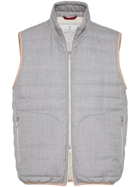 Brunello Cucinelli virgin-wool padded gilet Grey MB4071913CUJ72