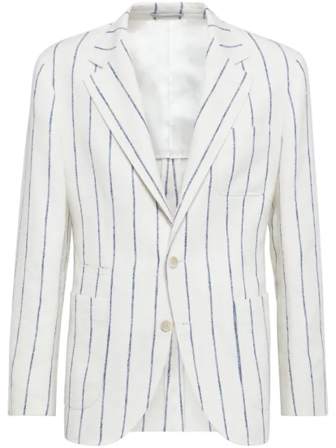 Brunello Cucinelli striped single-breasted blazer White MG4927BNDC038
