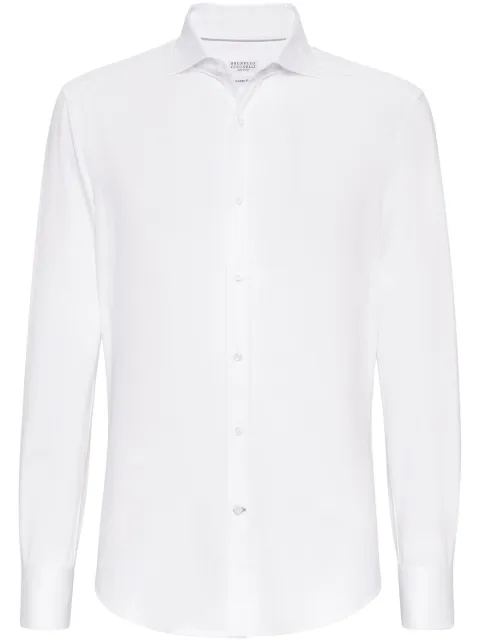 Brunello Cucinelli spread-collar cotton shirt White MH8766686C159
