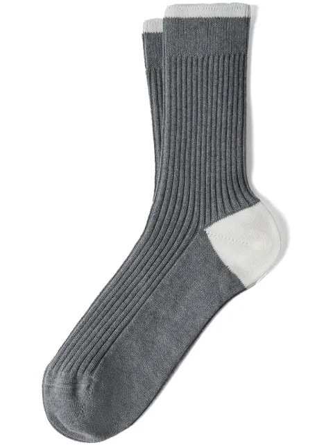 Brunello Cucinelli ribbed-knit cotton socks Grey MCS93511CP157