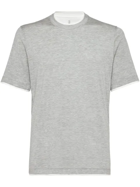 Brunello Cucinelli layered crew-neck T-shirt Grey MD8217427CNZ17