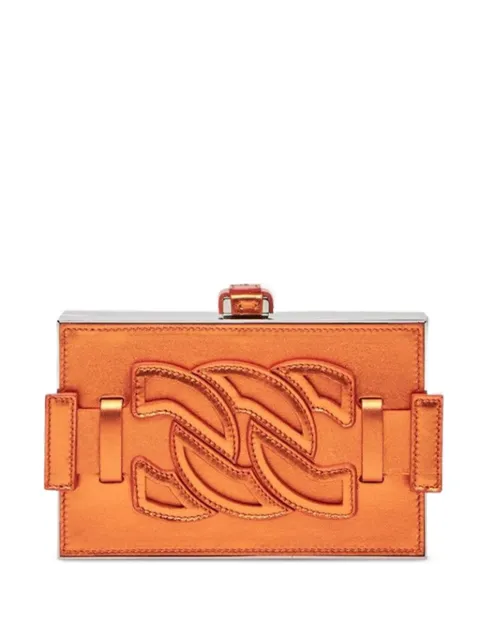 Casadei logo-patch clutch bag Orange 3W427X0000BCLFK