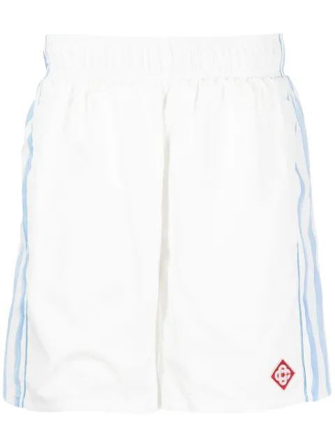Casablanca logo-appliqué stripe-detail shorts White MPS24TR291