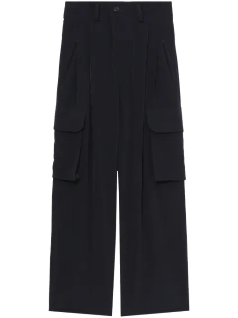 Y's pleated high-waisted cargo trousers Black YYP05500