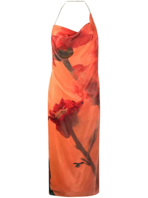Stine Goya abstract-pattern print sleeveless dress Orange SG5501