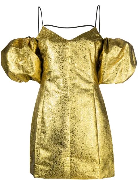 Stine Goya Brera puff-sleeves minidress Gold SG5549