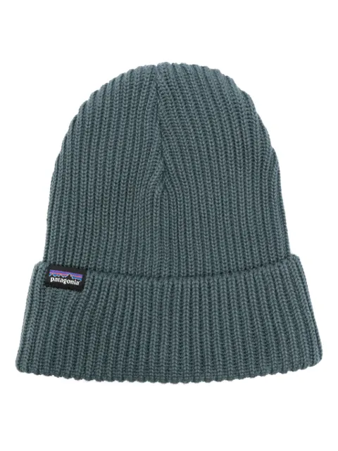 Patagonia Fishermans logo-tag ribbed-knit beanie Green 29105