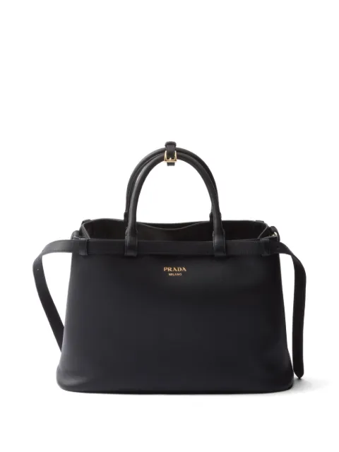 Prada buckle medium leather handbag with double belt Black 1BA417VOOO2CYS