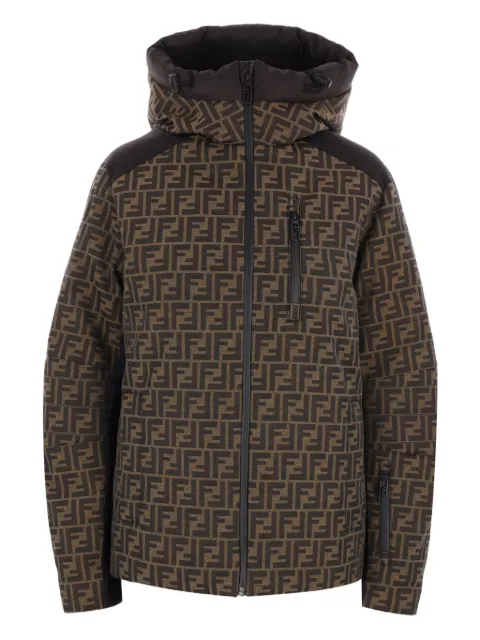 FENDI FF-jacquard canvas ski jacket Brown FAN151AWYC
