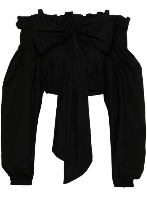 Patou bow-detail crop top Black TO0430017999B