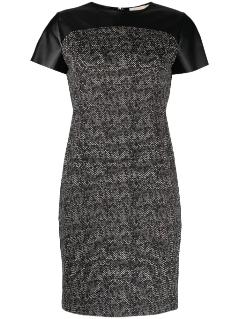 Michael Kors panelled faux-leather minidress Black MH381R9AFB