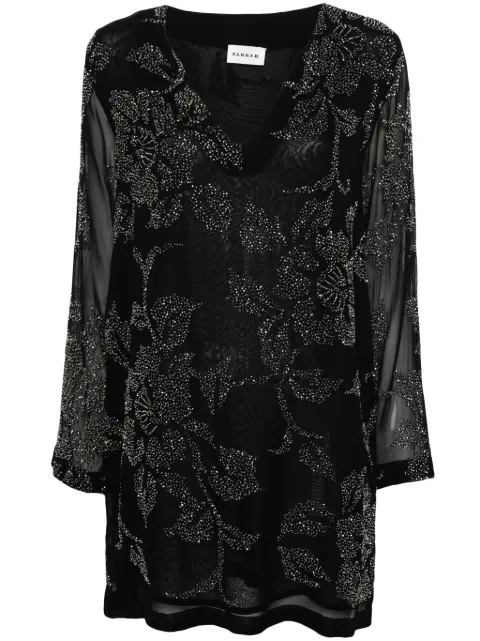 P.A.R.O.S.H. bead-embroidered midi dress Black RILDAD721902