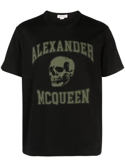 Alexander McQueen logo-print cotton T-shirt Black 759442QTAAW