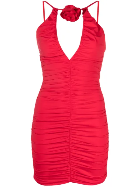 Noire Swimwear floral-appliqué ruched mini dress Red SKU16