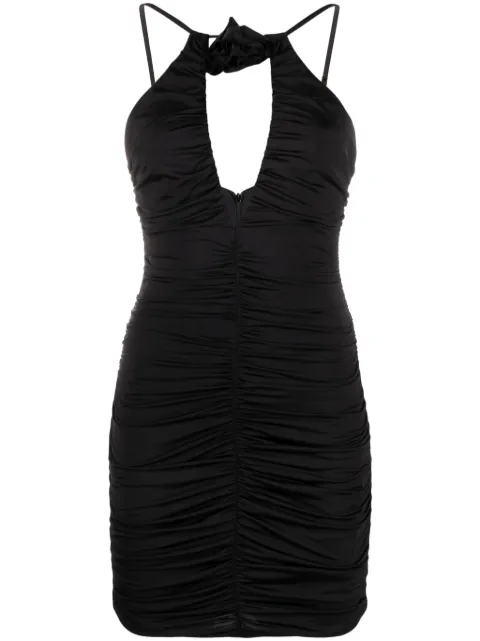 Noire Swimwear floral-appliqué ruched minidress Black SKU16