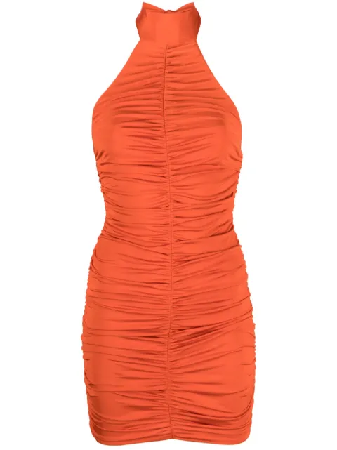 Noire Swimwear ruched halterneck minidress Orange SKU15