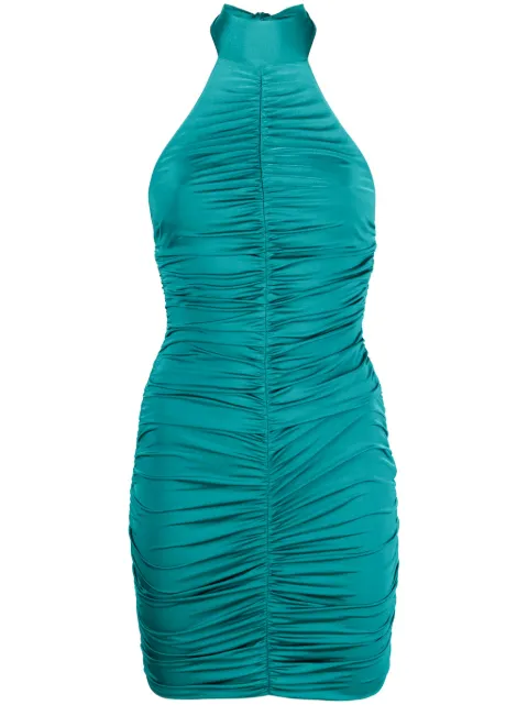 Noire Swimwear ruched halterneck mini dress Green SKU15