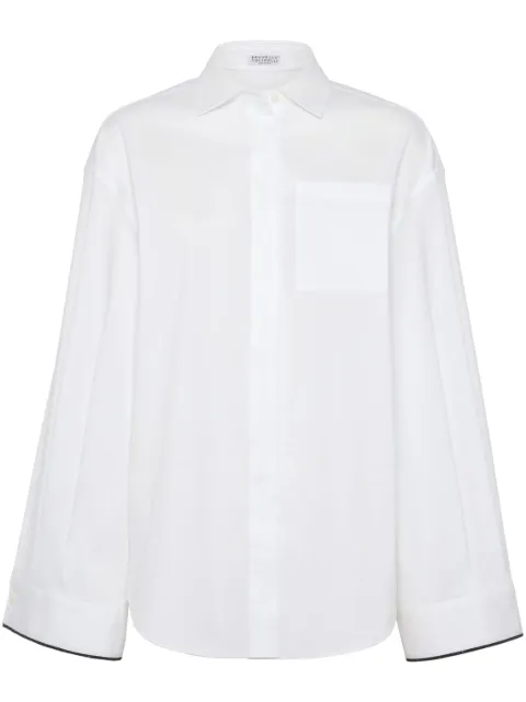 Brunello Cucinelli contrast-border poplin shirt White M0091MK956C159
