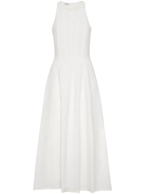 Brunello Cucinelli sleeveless maxi dress White MH126A5171C600