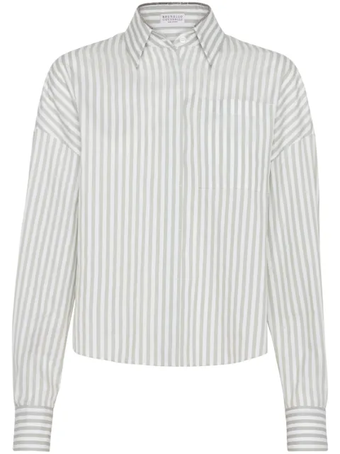 Brunello Cucinelli striped long-sleeve shirt White MH775MK926C052