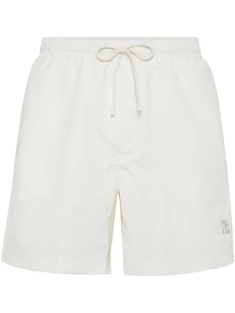 Brunello Cucinelli logo-embroidered swim shorts White MW817043COG80