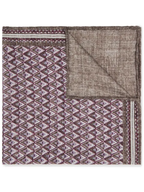 Brunello Cucinelli geometric-pattern silk pocket square Brown MR8750091CUW67