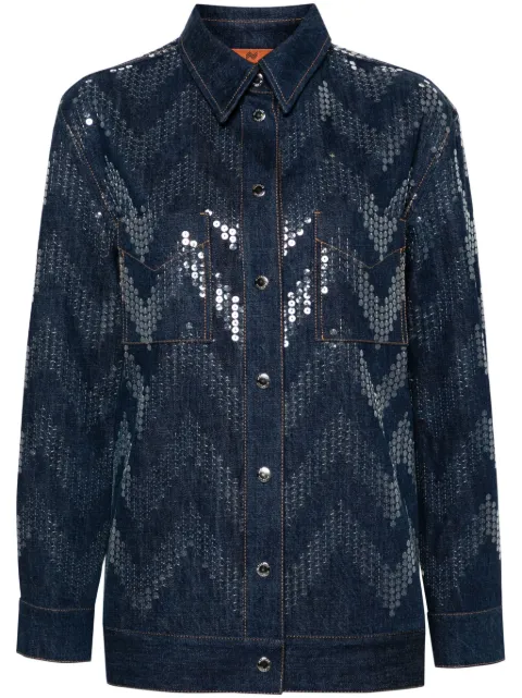 Missoni sequin-embellished denim jacket Blue DS24SC0EBW00R9