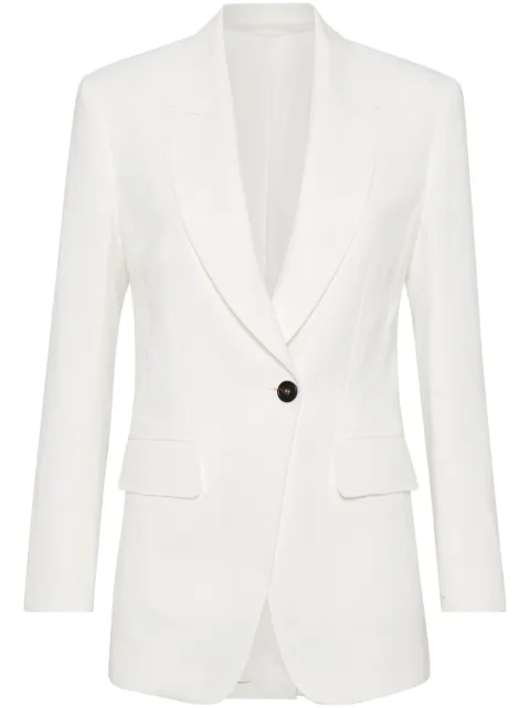 Brunello Cucinelli peak-lapels single-breasted blazer White MH1262682C600