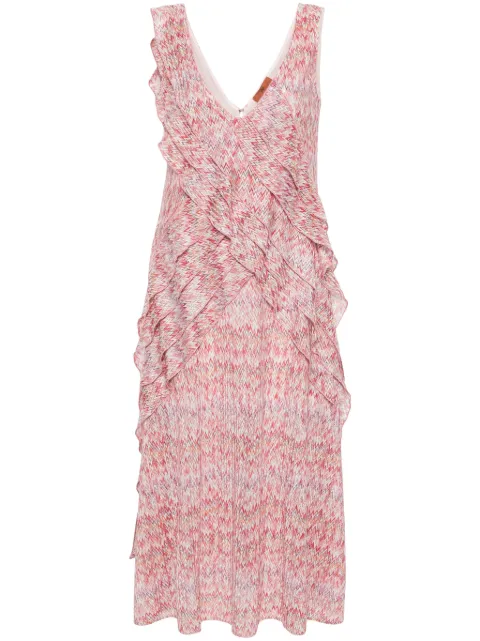 Missoni zigzag ruffled midi dress Pink DS24SG0EBR00UY