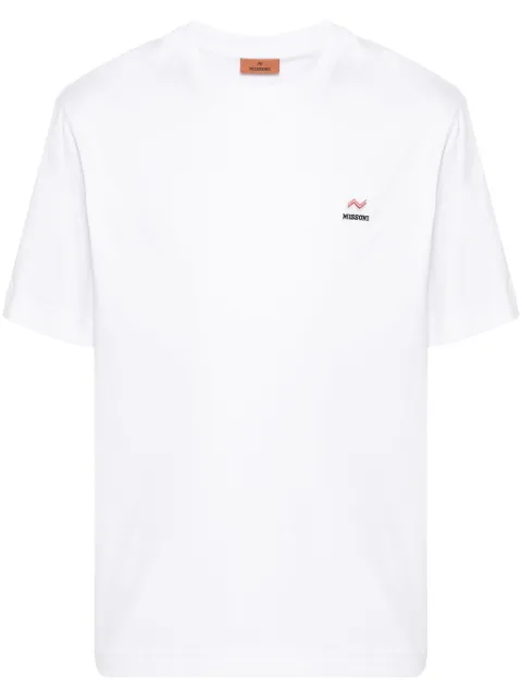 Missoni crew neck t-shirt in cotton with embroidery and logo White US23WL0KBJ00IE