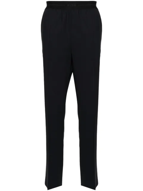MSGM logo-waistband tailored trousers Blue 3640MP11247200