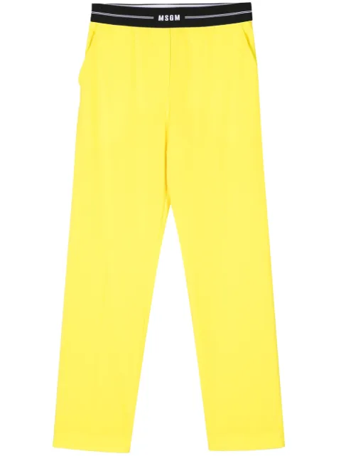 MSGM tapered virgin wool trousers Yellow 3641MDP15247200