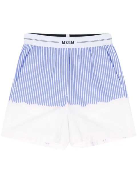 MSGM ombré striped cotton shorts Blue 3641MDB09LX247104