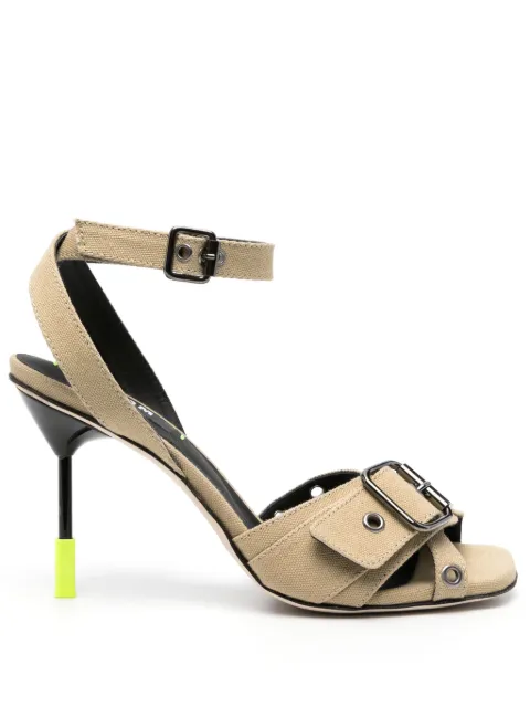 MSGM 95mm eyelet-embellished sandals Neutrals 3641MDS702876